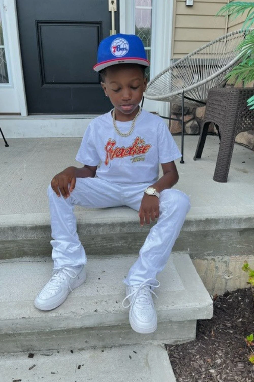 Kids Stacked Tribeca Twill Pants (White) 6 Kids Stacked Tribeca Twill Pants (White) - Image 6