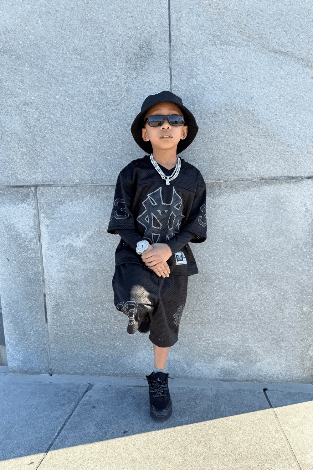 Kids 5 Borough Mesh Shorts (Black) 2 Kids 5 Borough Mesh Shorts (Black) - Image 2