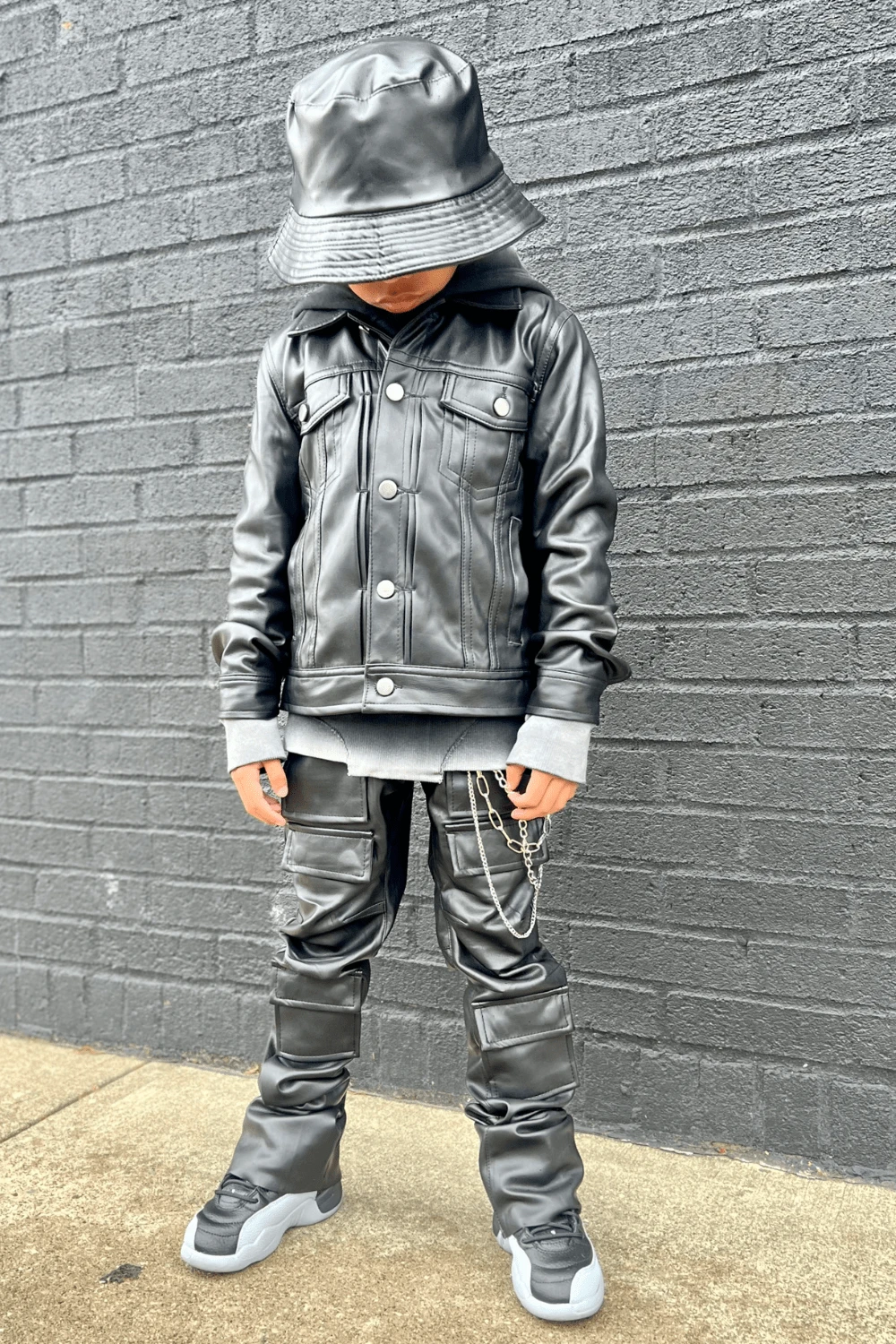 Kids Stacked Thriller Cargo Pants (Black) 1 Kids Stacked Thriller Cargo Pants (Black)
