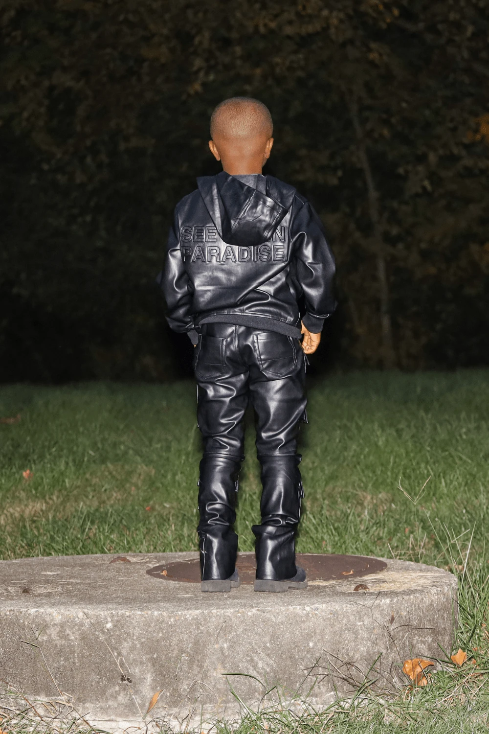 Kids Stacked Thriller Cargo Pants (Black) 8 Kids Stacked Thriller Cargo Pants (Black) - Image 8