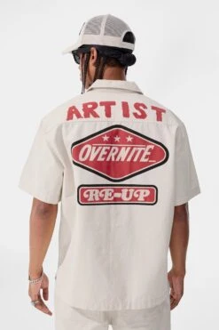 The Re-Up Mechanic Shirt -Jordan Craig Shop 2051 BONE MODEL4