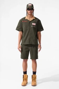 The Re-Up Mechanic Shirt -Jordan Craig Shop 2051 DARKGREEN MODEL1 3d0e800b bac0 401e acd7 453165dbba12