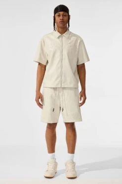 Thriller Full Zip S/S Shirt 27 Thriller Full Zip S/S Shirt -Jordan Craig Shop 2055 KHAKI MODEL1