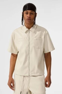 Thriller Full Zip S/S Shirt 25 Thriller Full Zip S/S Shirt -Jordan Craig Shop 2055 KHAKI MODEL2