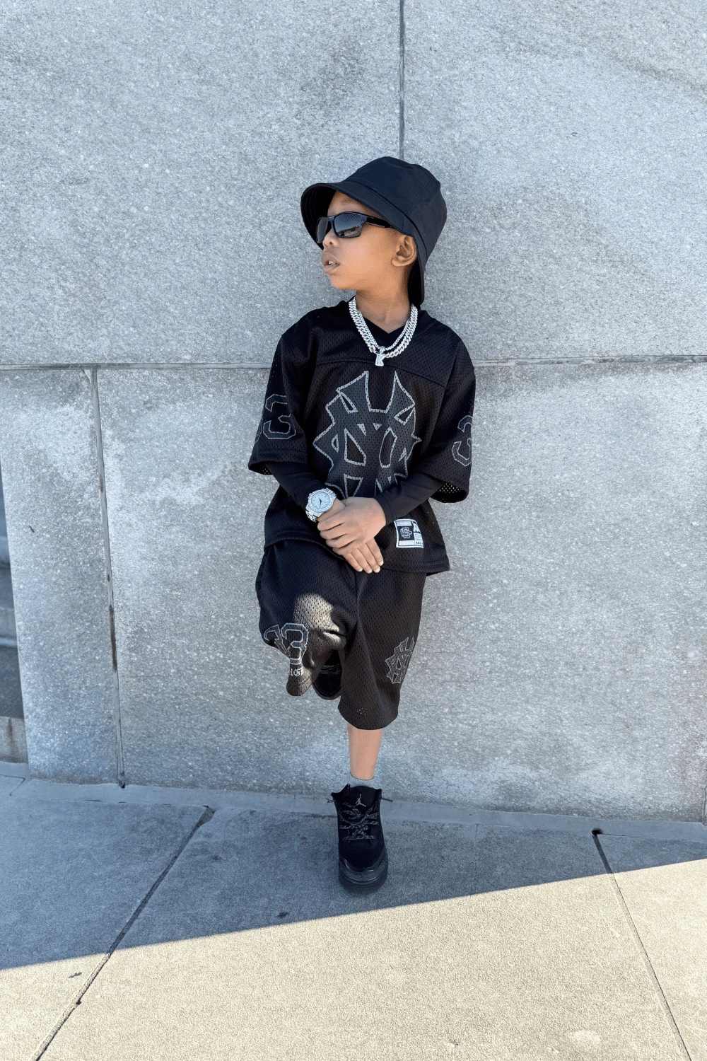 Kids 5 Borough Football Jersey (Black) 7 Kids 5 Borough Football Jersey (Black) - Image 7