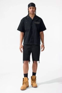 SYIP Vintage S/S Work Shirt -Jordan Craig Shop 2566A BLACK MODEL1