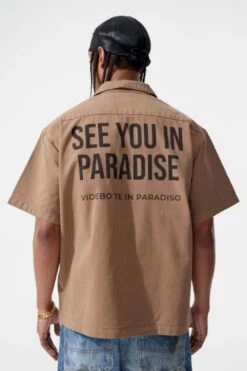 SYIP Vintage S/S Work Shirt -Jordan Craig Shop 2566A KHAKI MODEL3