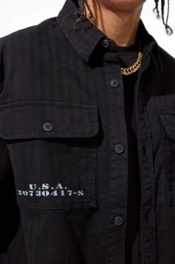 Infantry Division S/S Work Shirt (Black) -Jordan Craig Shop 25673 BLACK MODEL3