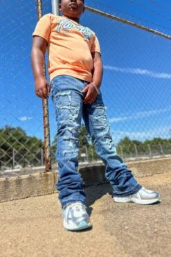 Kids Stacked Rockport Denim (Deep Blue) -Jordan Craig Shop 26