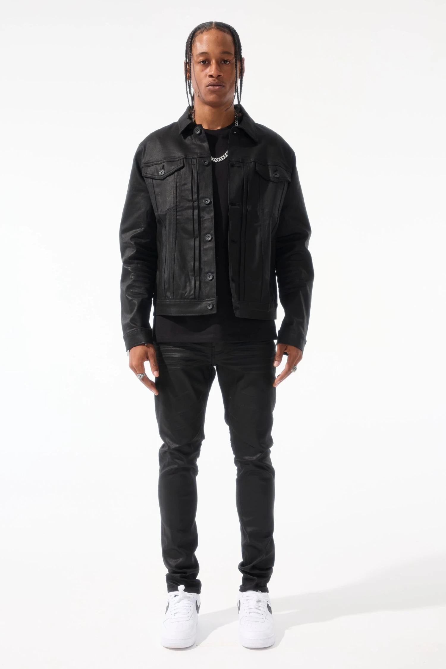 Smooth Criminal Denim Trucker Jacket (Jet Black) 3 Smooth Criminal Denim Trucker Jacket (Jet Black) - Image 3
