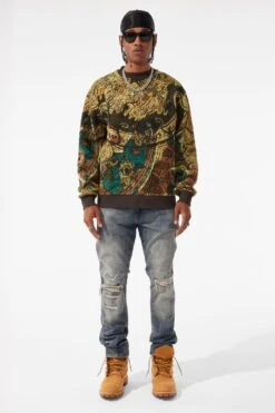 Silk Road Crewneck Sweater (Catfish) 13 Silk Road Crewneck Sweater (Catfish) -Jordan Craig Shop 3974 CATFISH MODEL1