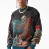 Silk Road Crewneck Sweater (Skulletal) 9 Silk Road Crewneck Sweater (Skulletal) -Jordan Craig Shop 3974 SKULLETAL MODEL2