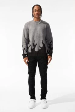 Inferno Crewneck Sweater (Ebony) 7 Inferno Crewneck Sweater (Ebony) -Jordan Craig Shop 3977 BLACK MODEL1