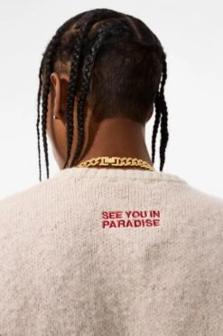 Inferno Crewneck Sweater (Blood Ivory) -Jordan Craig Shop 3977 BLOOD IVORY MODEL4