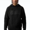 Cable Knit Hooded Sweater (Black) 12 Cable Knit Hooded Sweater (Black) -Jordan Craig Shop 3980 BLACK MODEL2
