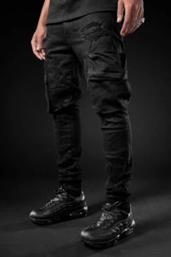 Ross - Heavy Hitter Cargo Denim (Black) -Jordan Craig Shop 5681M BLACK MODEL3 23458e33 b25c 4fbc 8013 9801ae36accb