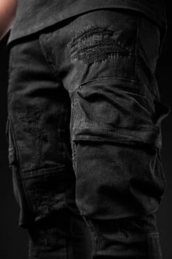 Ross - Heavy Hitter Cargo Denim (Black) -Jordan Craig Shop 5681M BLACK MODEL4