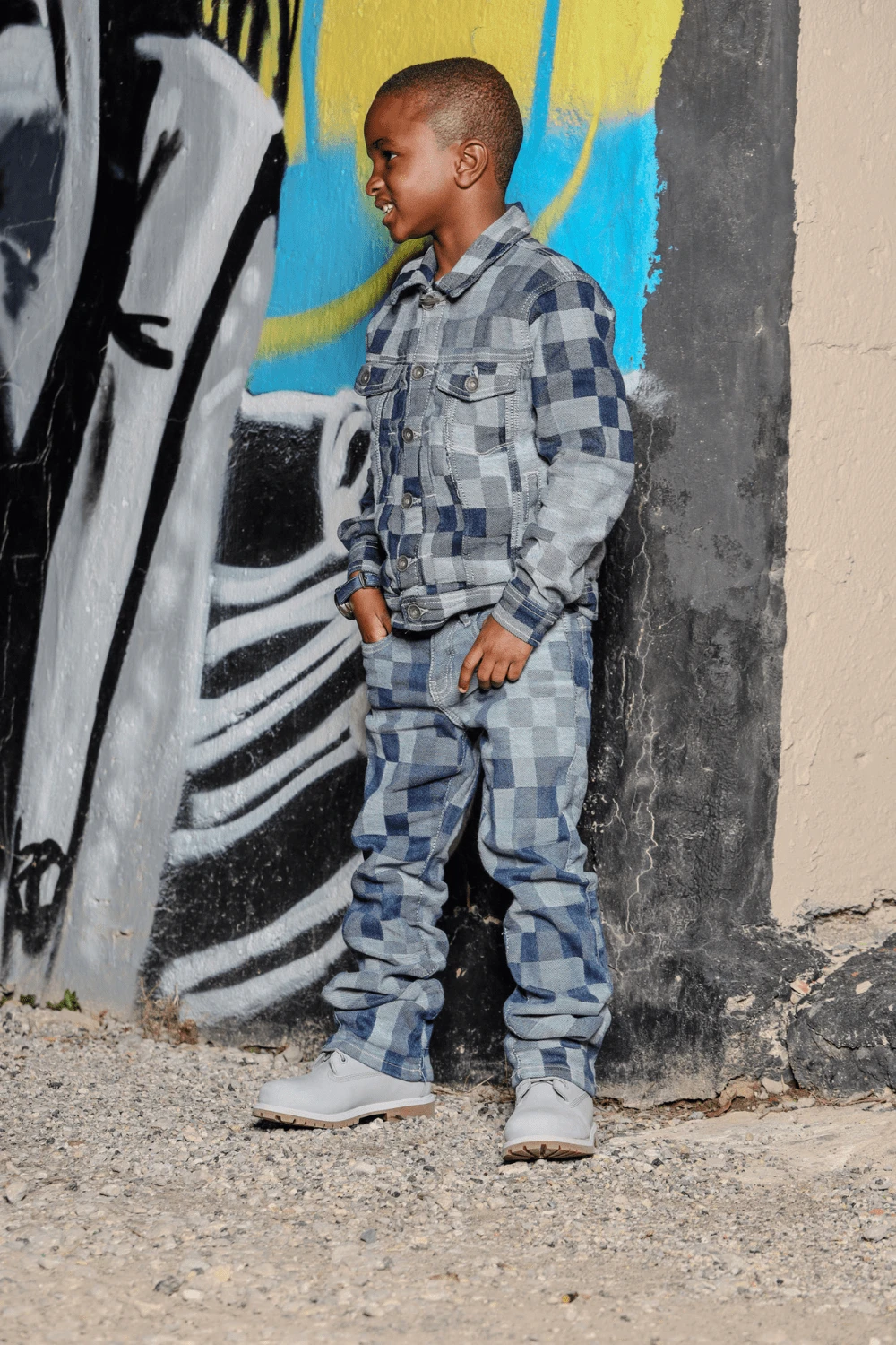 Kids Stacked Illusion Denim (Aged Wash) 6 Kids Stacked Illusion Denim (Aged Wash) - Image 6