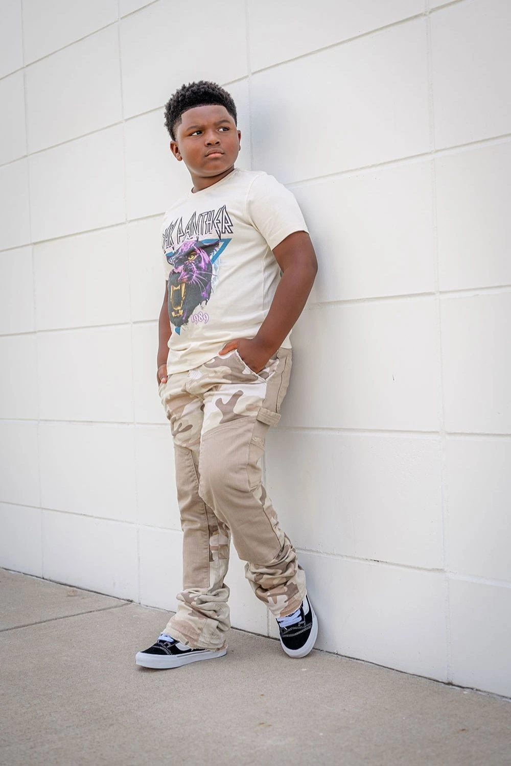 Kids Blak Panther T-Shirt (Cream) 4 Kids Blak Panther T-Shirt (Cream) - Image 4