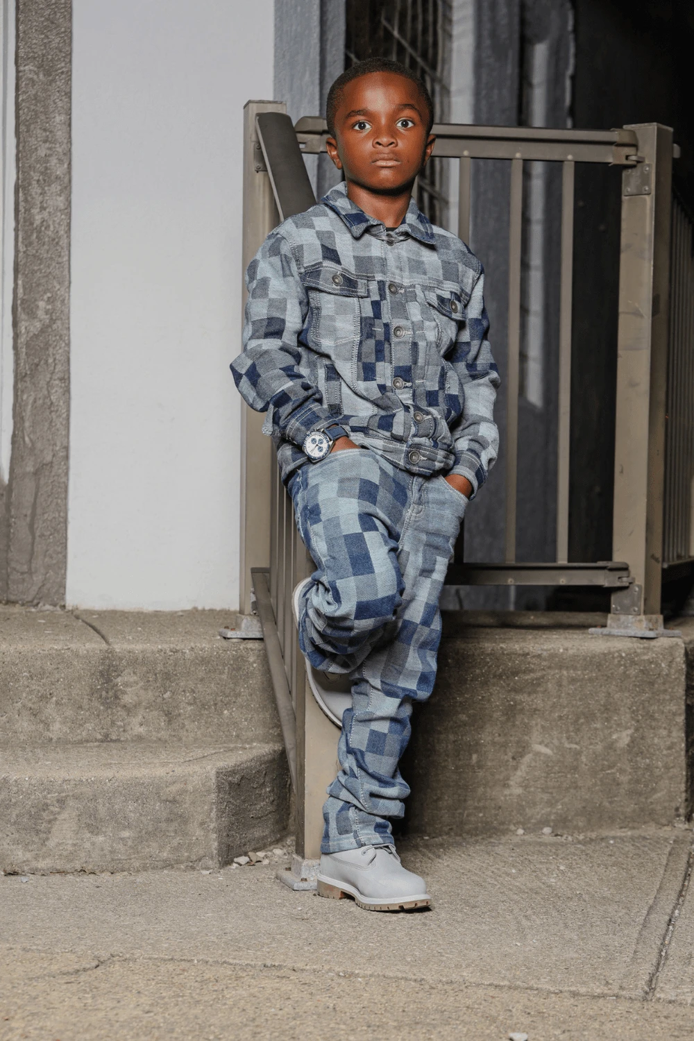 Kids Stacked Illusion Denim (Aged Wash) 7 Kids Stacked Illusion Denim (Aged Wash) - Image 7