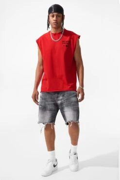 SYIP Cut Off T-Shirt 20 SYIP Cut Off T-Shirt -Jordan Craig Shop 7000A RED MODEL1
