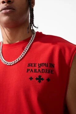 SYIP Cut Off T-Shirt 21 SYIP Cut Off T-Shirt -Jordan Craig Shop 7000A RED MODEL3