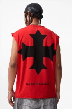 SYIP Cut Off T-Shirt 22 SYIP Cut Off T-Shirt -Jordan Craig Shop 7000A RED MODEL4