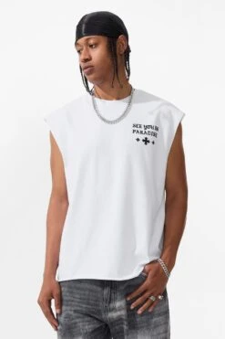 SYIP Cut Off T-Shirt 30 SYIP Cut Off T-Shirt -Jordan Craig Shop 7000A WHITE MODEL2