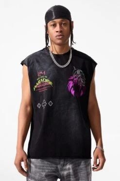 Lions Den Cut Off T-Shirt -Jordan Craig Shop 7001A BLACK MODEL2