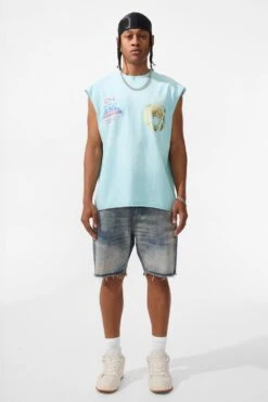 Lions Den Cut Off T-Shirt -Jordan Craig Shop 7001A SKYBLUE MODEL1