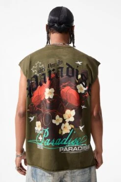 Heartfelt Cut Off T-Shirt -Jordan Craig Shop 7002A OLIVE MODEL4