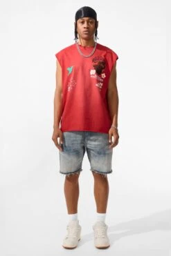 Heartfelt Cut Off T-Shirt -Jordan Craig Shop 7002A RED MODEL1