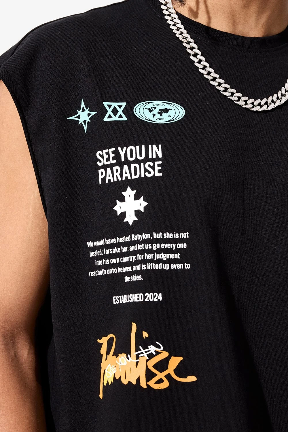 Babylon Cut Off T-Shirt (Black) 4 Babylon Cut Off T-Shirt (Black) - Image 4