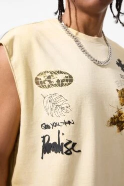 The Prowl Cut Off T-Shirt (Light Khaki) -Jordan Craig Shop 7006A LIGHT KHAKI MODEL3