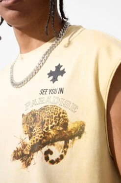 The Prowl Cut Off T-Shirt (Light Khaki) -Jordan Craig Shop 7006A LIGHT KHAKI MODEL4