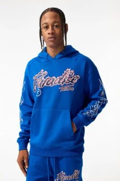 Paradise Tour Pullover Hoodie 34 Paradise Tour Pullover Hoodie -Jordan Craig Shop 8241H IMPERIAL BLUE MODEL3