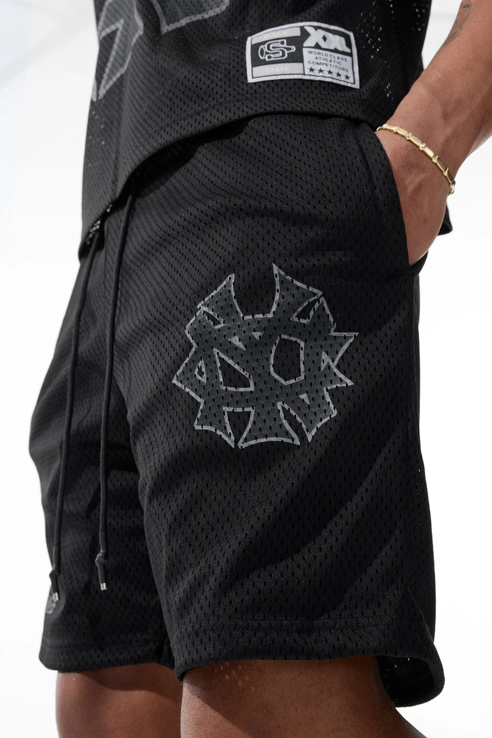 Retro - 5 Borough Mesh Shorts (Black) 5 Retro - 5 Borough Mesh Shorts (Black) - Image 5