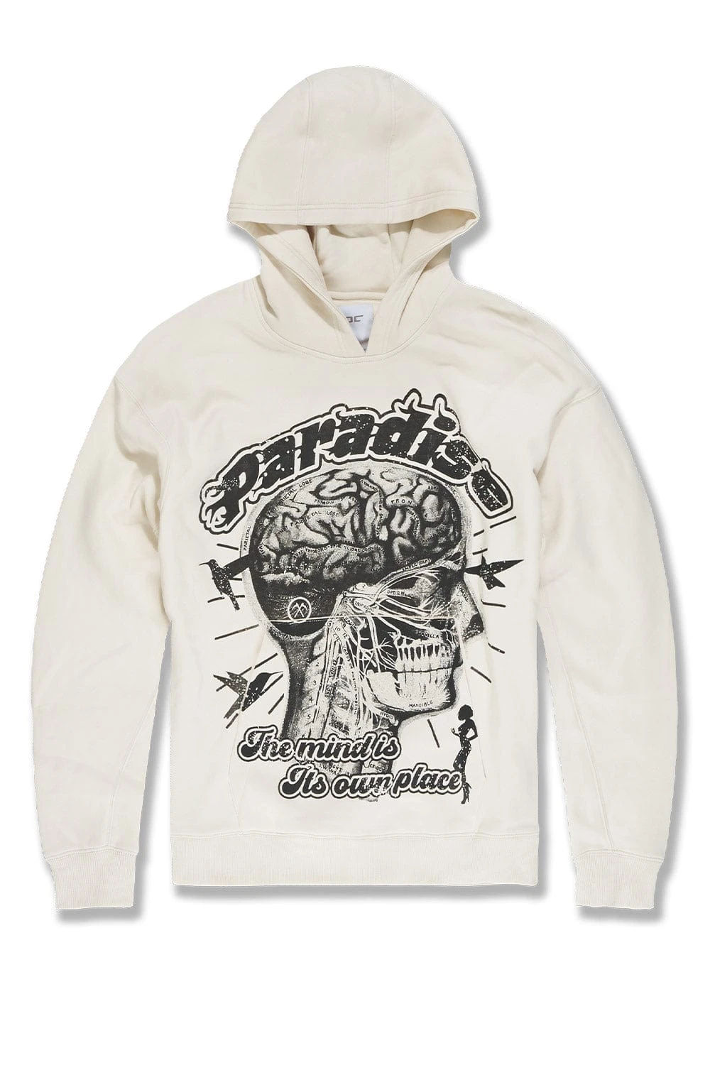 Big Men's Cranial Paradise Pullover Hoodie (Bone) 1 Big Men's Cranial Paradise Pullover Hoodie (Bone)