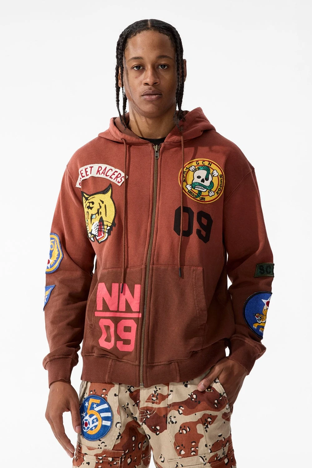 War Report Zip Up Hoodie (Chocolate) 2 War Report Zip Up Hoodie (Chocolate) - Image 2