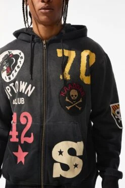 Battalion Zip Up Hoodie (Black Shadow) 9 Battalion Zip Up Hoodie (Black Shadow) -Jordan Craig Shop 891662H BLACK SHADOW MODEL2