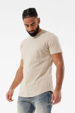 SCALLOP T-SHIRT 3 PACK (EARTH TONE) 7 SCALLOP T-SHIRT 3 PACK (EARTH TONE) -Jordan Craig Shop 8991A NATURAL SAND MODEL1