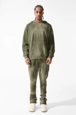 Paradise Washed Pullover Hoodie 36 Paradise Washed Pullover Hoodie -Jordan Craig Shop 9117H OLIVE MODEL1
