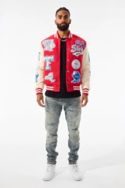 All American Varsity Jacket (Red) -Jordan Craig Shop 91645 RED MODEL1