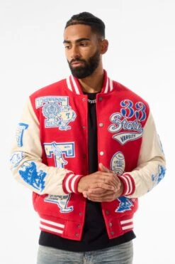 All American Varsity Jacket (Red) -Jordan Craig Shop 91645 RED MODEL3