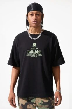 Emeralds In Eden Boxy T-Shirt 29 Emeralds In Eden Boxy T-Shirt -Jordan Craig Shop 9207A BLACK MODEL2