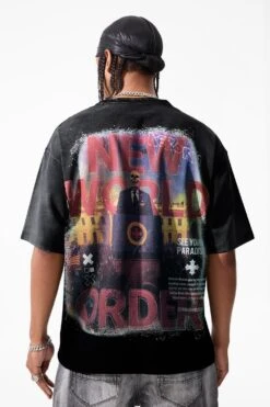 New World Order Boxy T-Shirt 15 New World Order Boxy T-Shirt -Jordan Craig Shop 9219A BLACK SHADOW MODEL3
