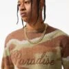 Paradise Mirage Crewneck Sweater (Army Green) 11 Paradise Mirage Crewneck Sweater (Army Green) -Jordan Craig Shop 9373 ARMY GREEN MODEL2