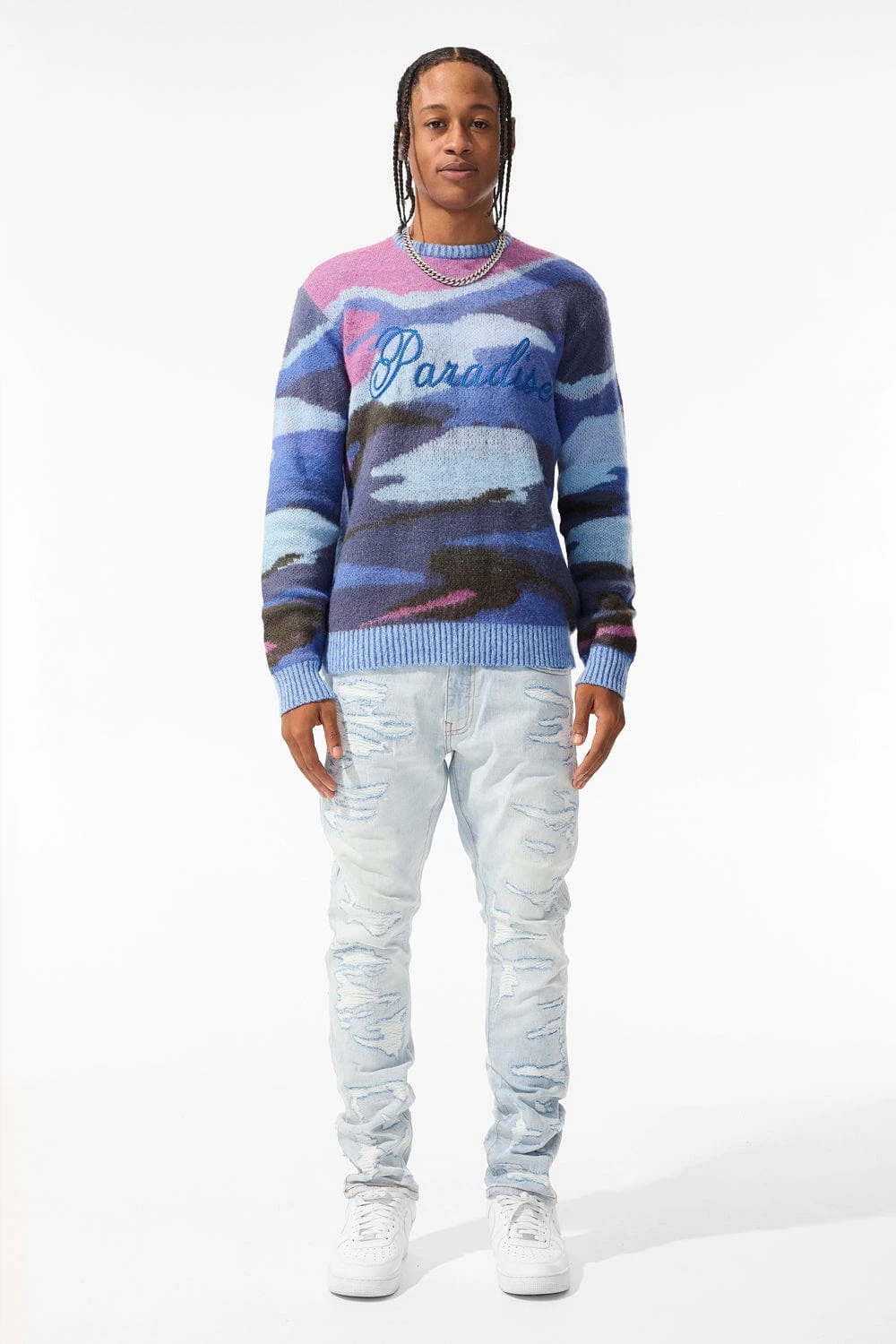 Paradise Mirage Crewneck Sweater (Blue) 4 Paradise Mirage Crewneck Sweater (Blue) - Image 4