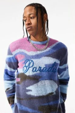 Paradise Mirage Crewneck Sweater (Blue) 7 Paradise Mirage Crewneck Sweater (Blue) -Jordan Craig Shop 9373 BLUE MODEL3