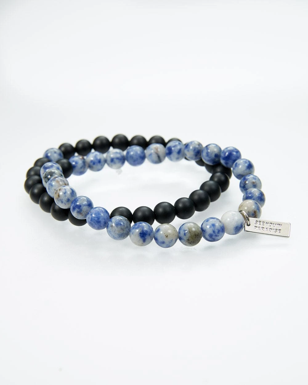 Sodalite & Volcanic Rock Beaded Bracelet Set 1 Sodalite & Volcanic Rock Beaded Bracelet Set